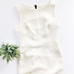 Sale! Milly Wool Zip White Sheath Dress